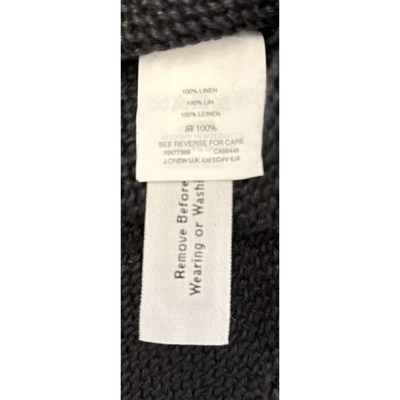 J. Crew Women’s Black Lace Up Beach Open Knit Sweater Size Large Linen Boxy - Picture 6 of 6